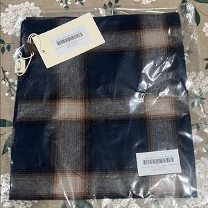 Joyfolie Chelsea Hair Scarf Navy Brown Plaid One Size Women’s‎ New Sealed